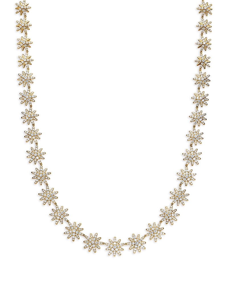 David Yurman Starburst Tennis Necklace in 18K Yellow Gold with Diamonds, 12.5mm
