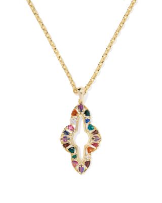 Abbie Stone Open Frame Pendant Necklace, 16-19"