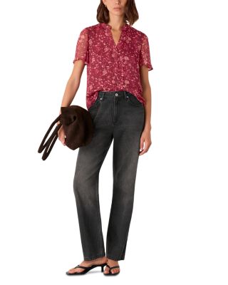 Ditsy Floral Split Neck Blouse