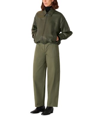 Belted Barrel Leg Pants 