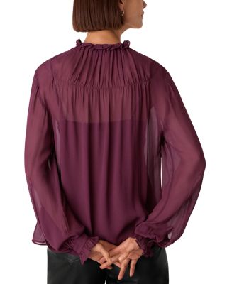 Tie Neck Sheer Blouse 
