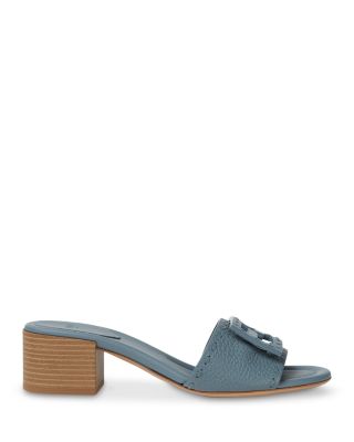 Women's Baguette Leather Block Heel Sandals