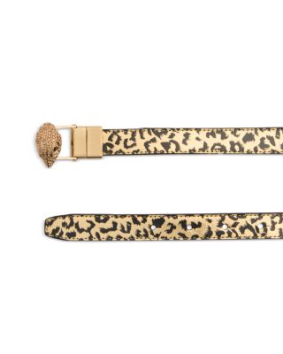 Women's Reversible Leopard Leather Belt