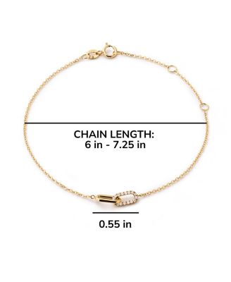 Solid Yellow Gold Lab Grown Diamond Link Bracelet