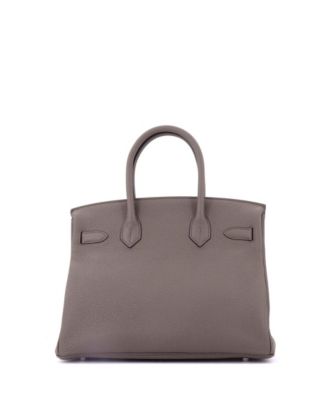 Birkin 30 Handbag Grey Clemence with Palladium Hardware