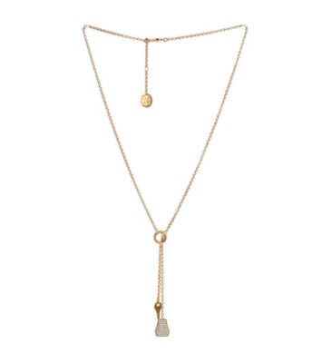 Small Kelly Clochette Pendant Necklace 18K Rose Gold with Diamonds, 15 - 15.75"