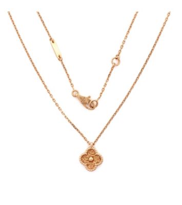  Sweet Alhambra Pendant Necklace 18K Rose Gold, 15 - 15.75"