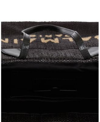  Track Tote Bag in Raffia and Calfskin