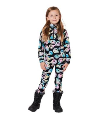 Girls' Two-Piece Thermal Underwear Set Smiley Face - Little Kid
