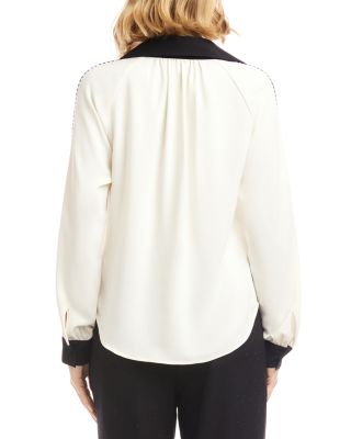 Long Sleeve Colorblock Edge Stitch Top