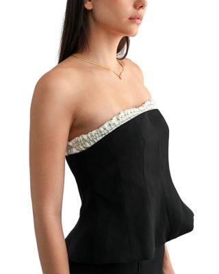 Strapless Peplum Top
