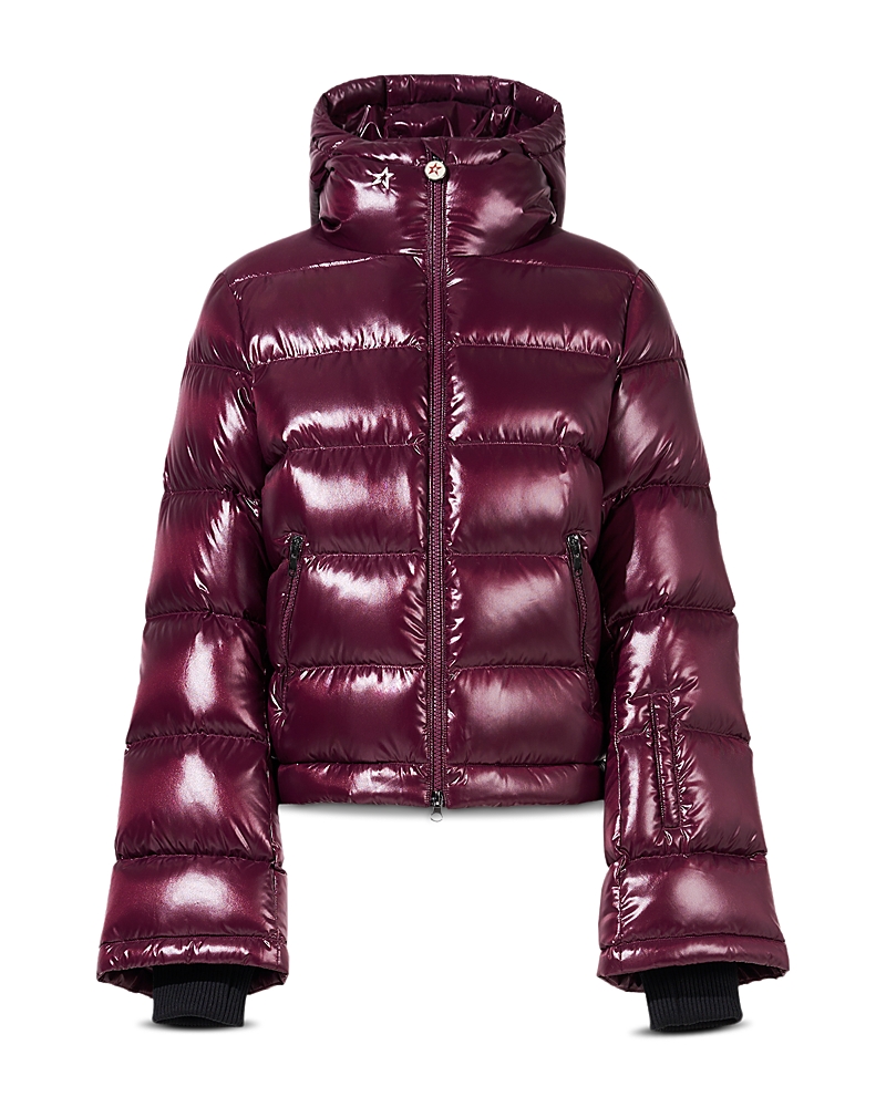 Perfect Moment Polar Flare Down Ski Jacket In Burgundy