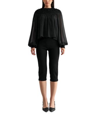 Smocked Sheer Blouse