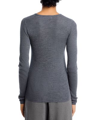 Rib Knit Long Sleeve Striped Sweater