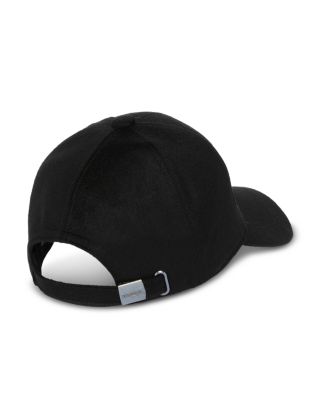 Cashmere Baseball Cap with Leather Strap