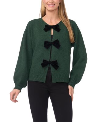 Bow Closure Cardigan Sweater