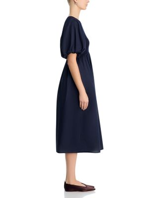 Puffed Sleeve Midi Dress