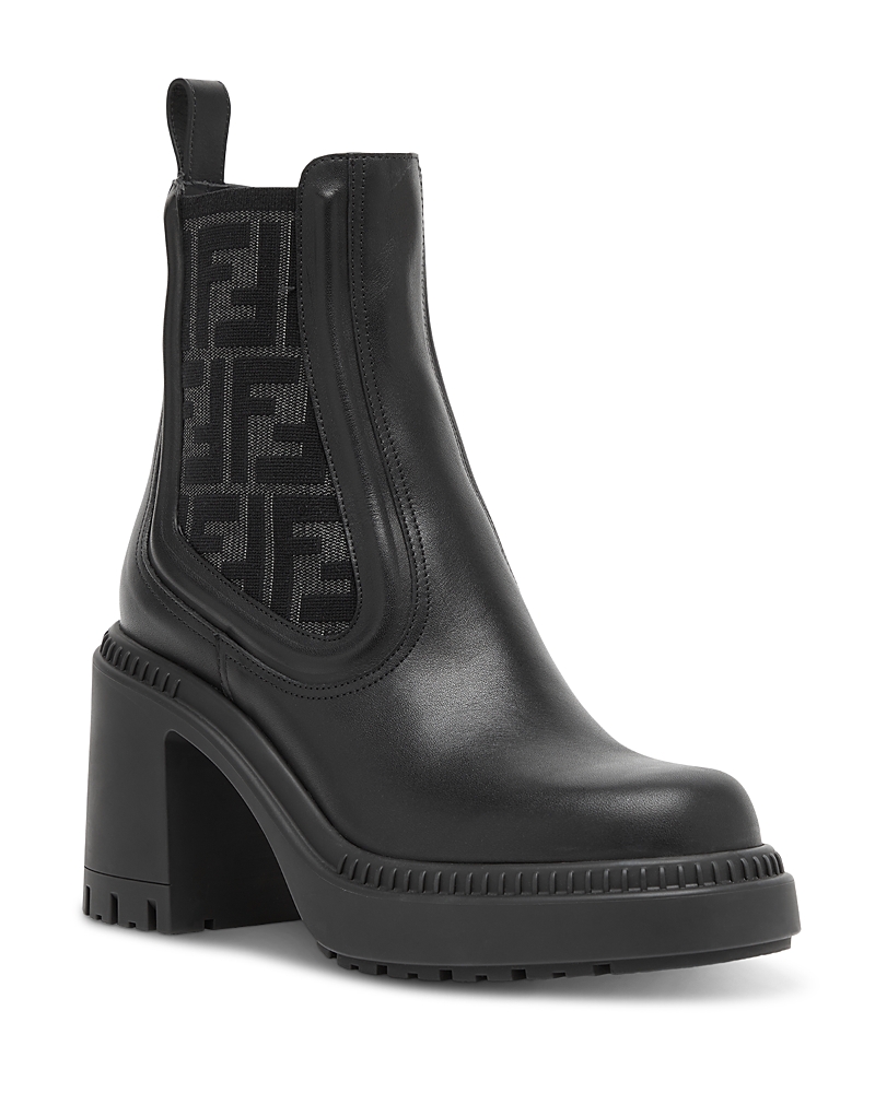 Fendi Women’s Domino Leather Biker Boots