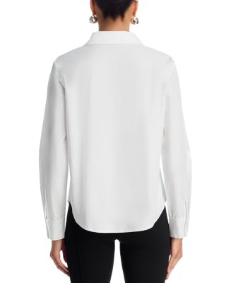 Poplin Lace Up Long Sleeved Top - Exclusive