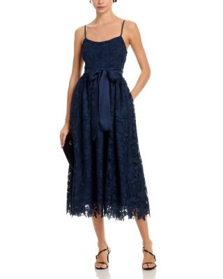 Lace Satin Belt Dress