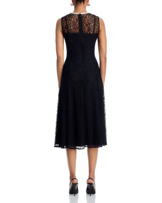 Lace Faux Pearl Trim Midi Dress - Exclusive