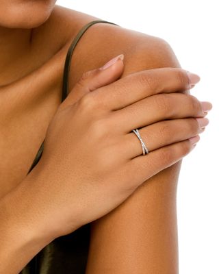 Diamond Crossover Ring in 14K White & Yellow Gold, 0.40 tcw