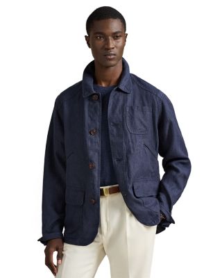 Linen Herringbone Utility Jacket