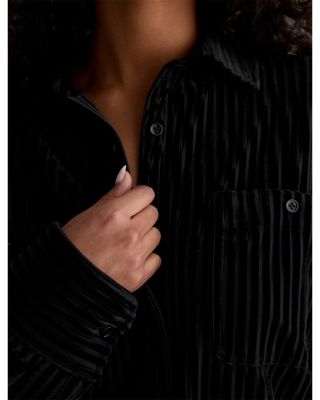 Flocked Velvet Striped Shirt