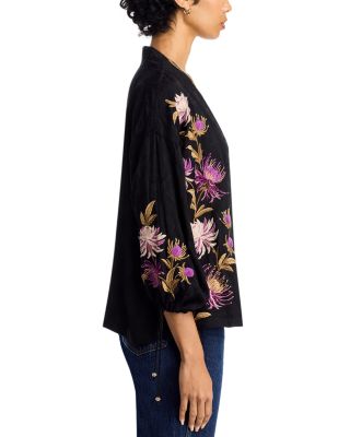 Embroidered Tie Sleeve Kimono