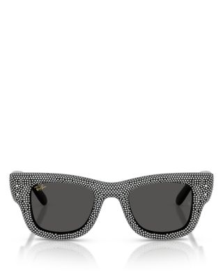 A$AP Wayfarer Puffer Crystal Pav&eacute; Edition Square Sunglasses, 47mm