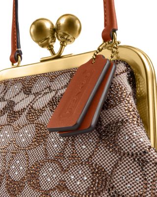 Crystal Signature Jacquard Kisslock Frame Bag