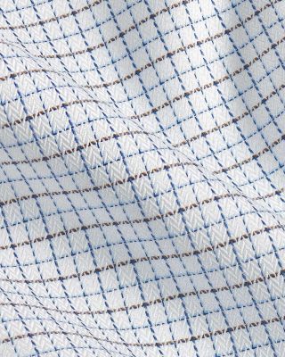 Trim Fit Textured Herringbone Check Dress Shirt