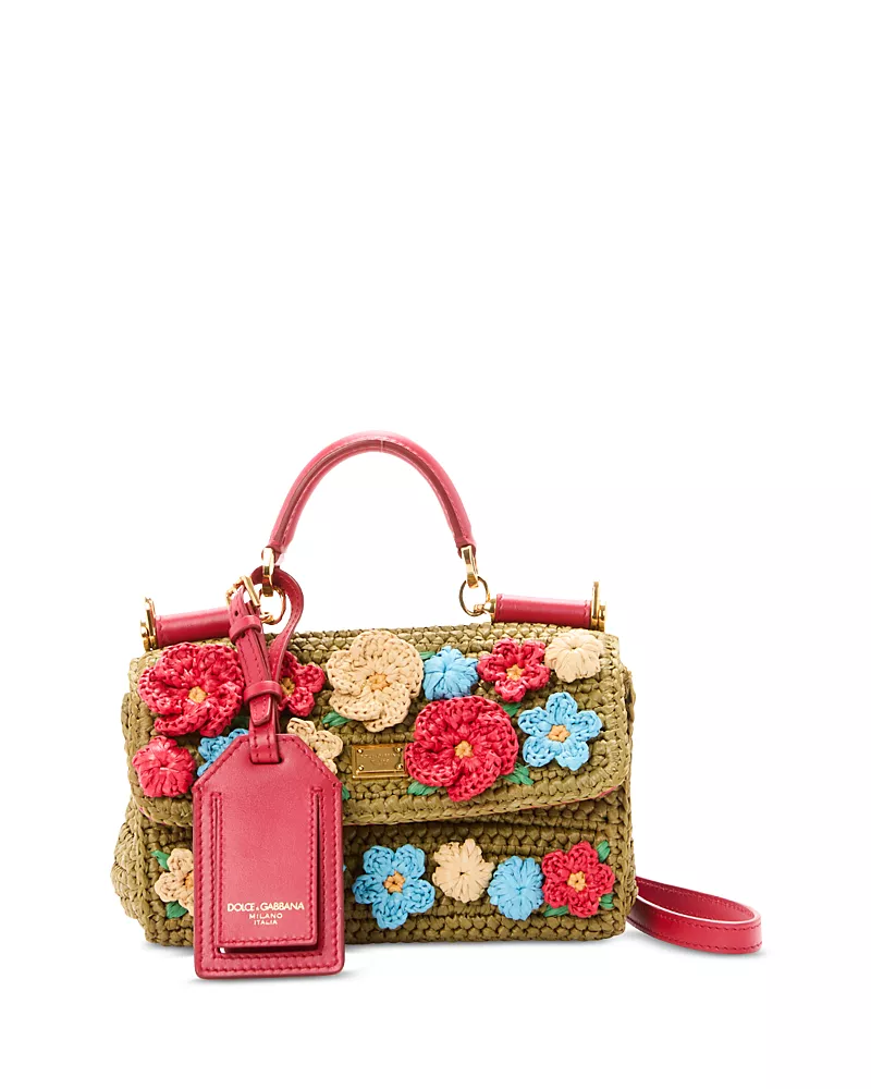 Dolce & Gabbana My Sicily Crocheted Top Handle Bag