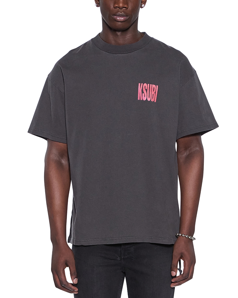 Ksubi Panthera Ekcess Oversized Short Sleeve Logo Tee In Gray