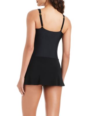 Grommet Trim Swim Dress