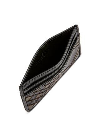 Intarsia Check Leather Card Case