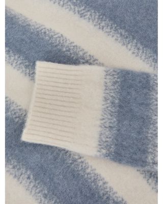 Piers Long Sleeve Crew Stripe Brush Alpaca Wool Jumper