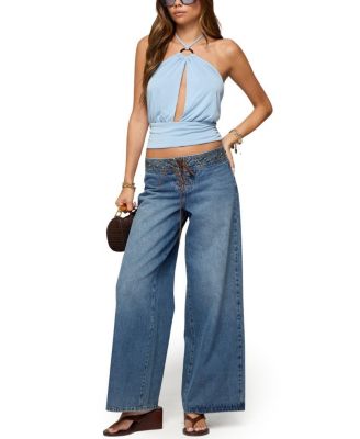 Khalia Backless Cut Out Halter Top