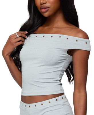 Neriah Grommet Off Shoulder Top