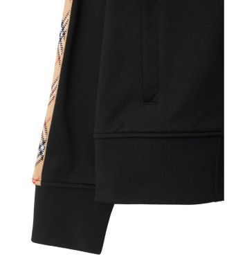 Check Trim Cotton Blend Track Jacket