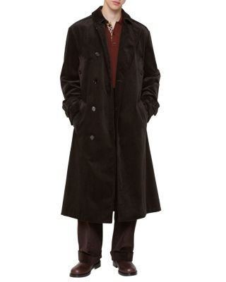 Long Corduroy Trench Coat