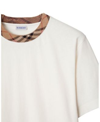 Check Trim Cotton T-shirt