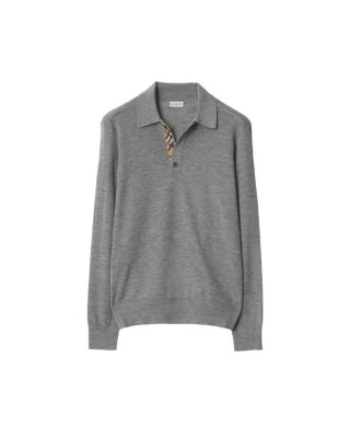 Long-sleeve Wool Polo Shirt
