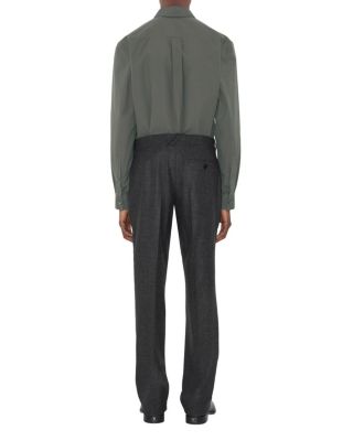 Check Wool Cashmere Tailored Trousers