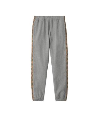  Check Trim Cotton Jogging Pants