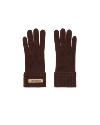 Logo Patch Wool Blend Gloves