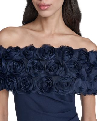 Off-the-Shoulder Side Tuck Gown