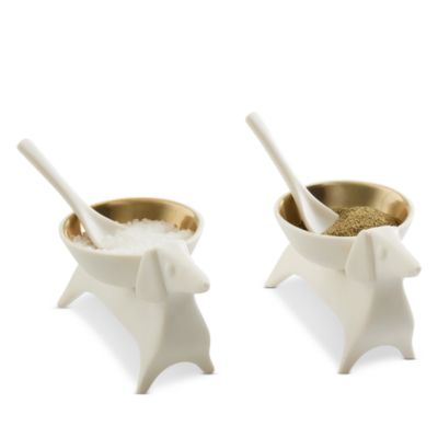 Menagerie Dachshund Salt/Pepper Cellar, Set of 2