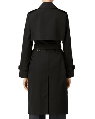  Long Check Lapel Gabardine Trench Coat