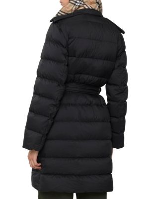 Mid-length Nylon Hooded Puffer Coat